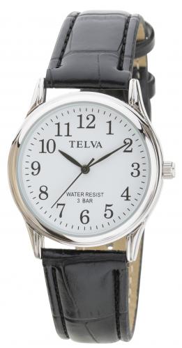 クレファー CREPHA 腕時計 アナログウオッチ レディース ブラック 防水 革ベルト テルバ TELVA TE-AL146-BKS