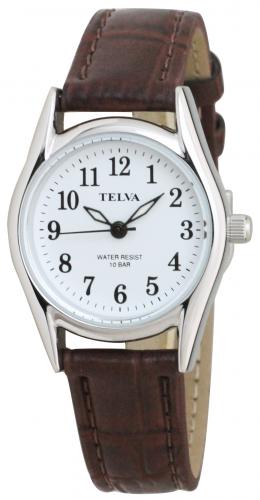クレファー CREPHA 腕時計 アナログウォッチ 革ベルト テルバ TELVA レディース ブラウン 10気圧防水 TE-AL009-WTS