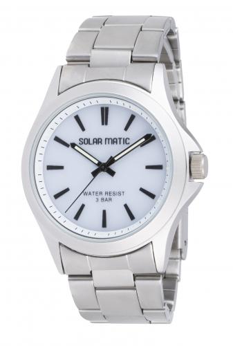 クレファー CREPHA 腕時計 アナログソーラー メタルバンド 防水 メンズ シルバー SM-AM170-WTS