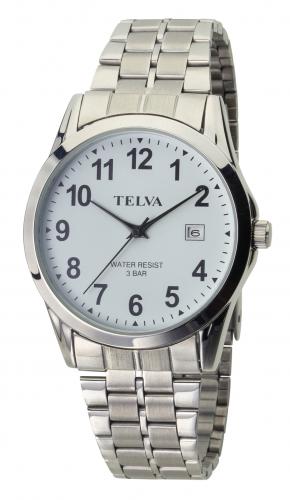 クレファー CREPHA 腕時計 アナログ 防水 メタルバンド 薄型/日付表示 メンズ シルバー テルバ TELVA TE-AM187-WTS