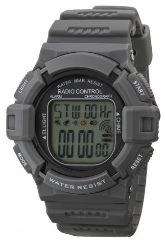 クレファー CREPHA 電波デジタル腕時計 防水 メンズ グレー  テルバ TELVA TE-D189-GR