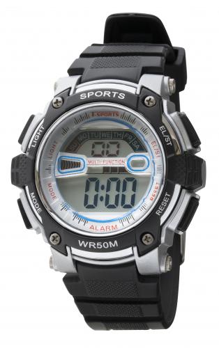 クレファー CREPHA 腕時計 デジタルウォッチ ストップウォッチ付き メンズ ブラック TS-D155-SV