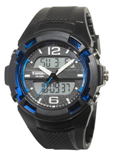 クレファー CREPHA 腕時計 Tスポーツ アナデジウォッチ  ブラック×ブルー TSAD251BL