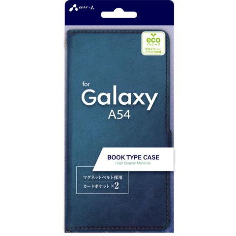 エアージェイ air-J ソフトレザー手帳型ケースGalaxy A54 5G(SC-53D/ SCG21)用  ブルー AC-A54PBBL