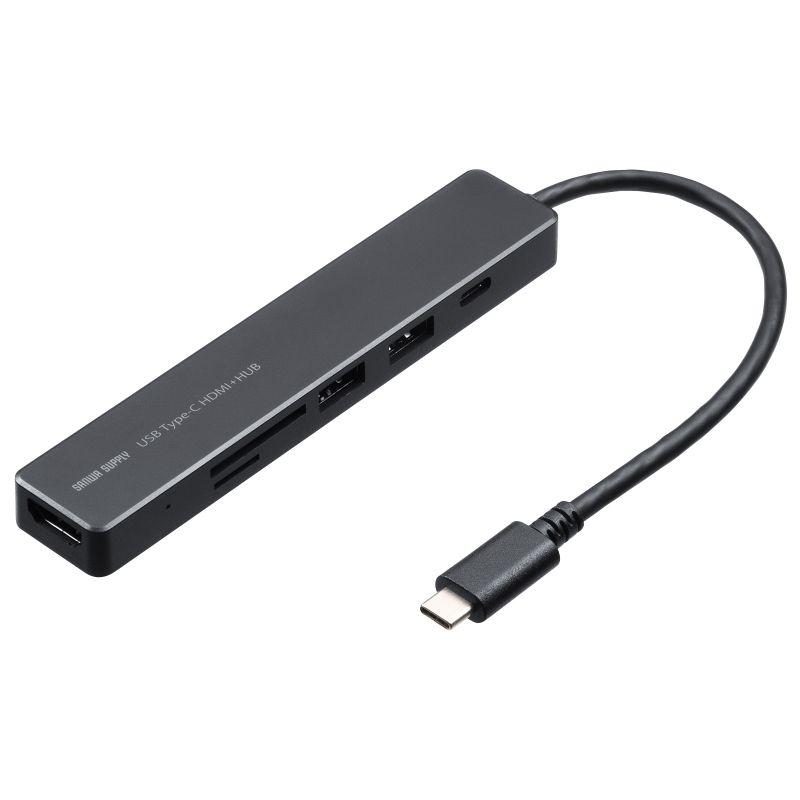 サンワサプライ HDMIポート付 USB Type-Cドッキングハブ USB-5TCHC26BK