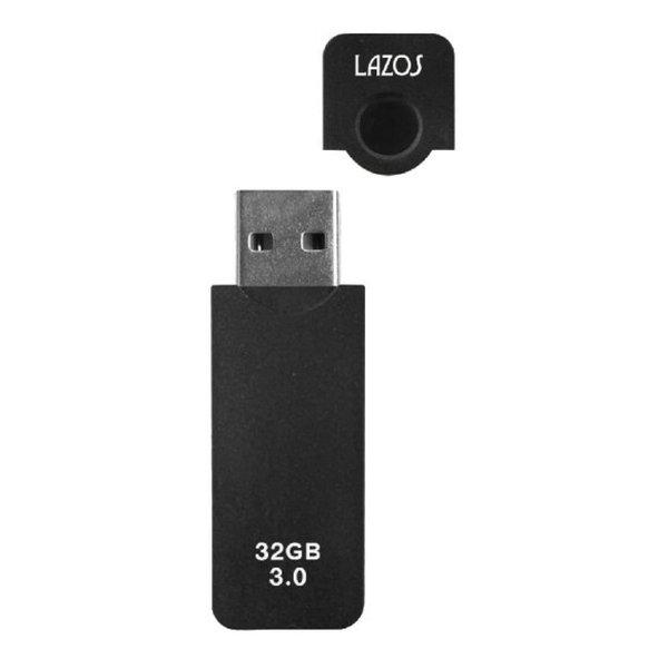 ラソス LAZOS キャップ式USBフラッシュメモリー【90MB/s 50MB/s 32GB ブラック】 L-US32-CPB