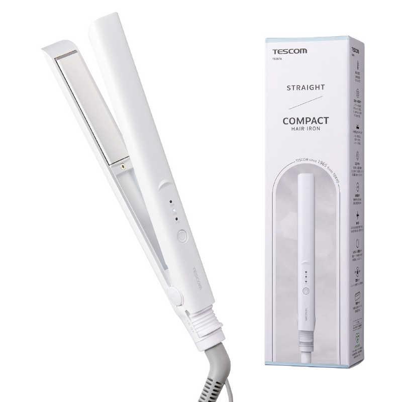 テスコム TESCOM コンパクトストレートアイロン ナノセラミックプレート18mm 3段階温度調節 海外対応 ホワイト TS367A-W