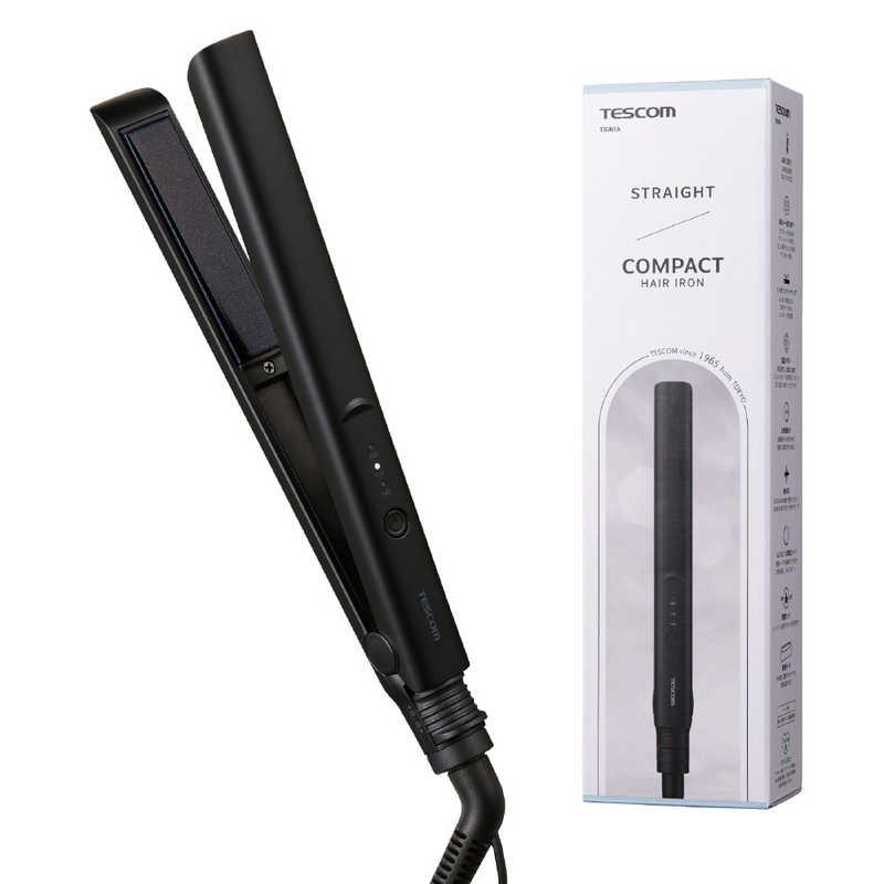テスコム TESCOM コンパクトストレートアイロン ナノセラミックプレート18mm 3段階温度調節 海外対応 ブラック TS367A-K
