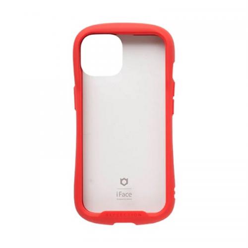 Hamee ハミィ iFace iPhone 14専用ケース クリア 強化ガラス レッド 41-945070