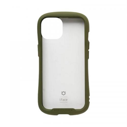 Hamee ハミィ iFace iPhone 14専用ケース クリア 強化ガラス カーキ 41-945094