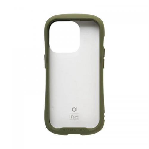 Hamee ハミィ iFace iPhone 14 Pro専用ケース クリア 強化ガラス カーキ 41-945179