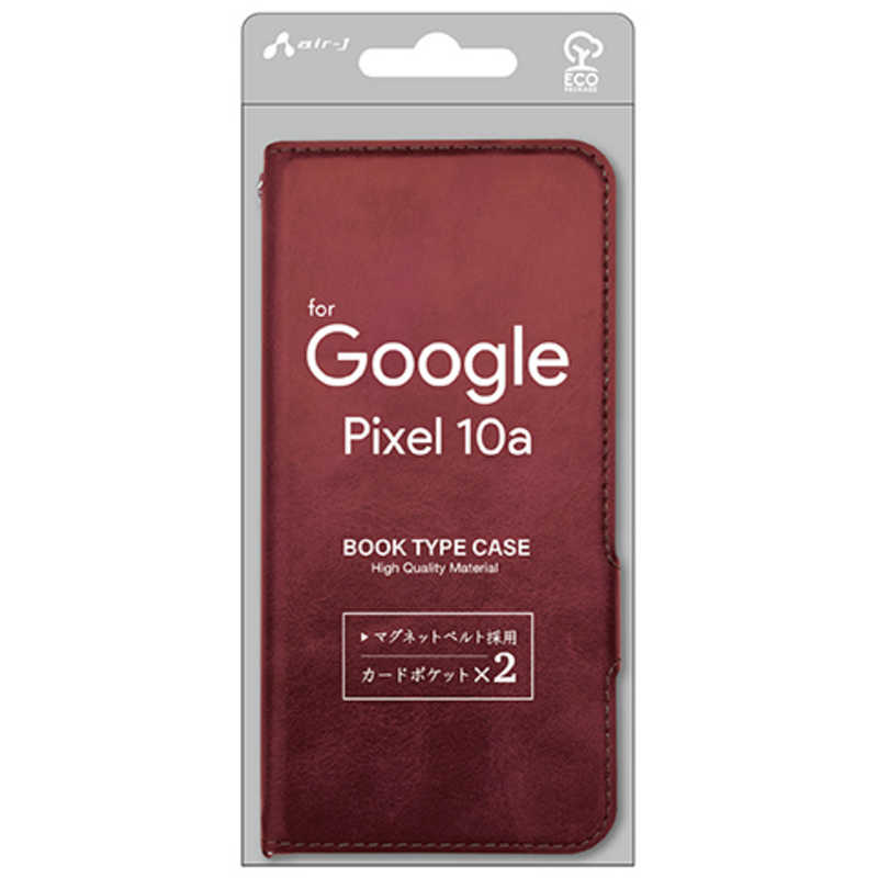 エアージェイ Pixel 10a ソフトレザー手帳型ケース レッド ACPIX10APBRD