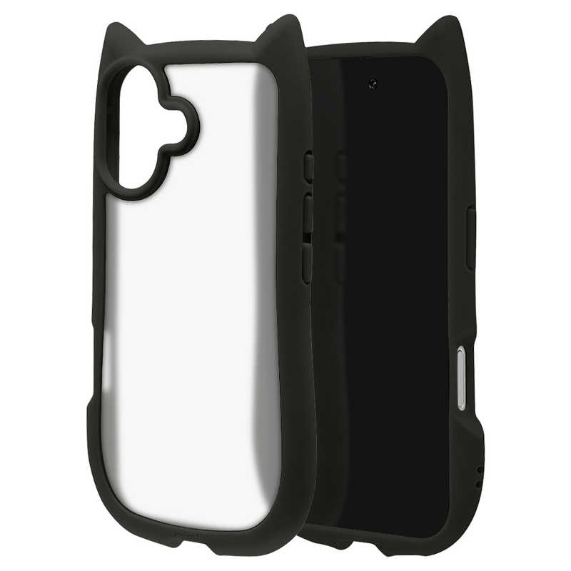 ラスタバナナ iPhone 17用猫耳ケース TPU×PC ブラック＊フロストホワイト 8908IP5AHPBKFW