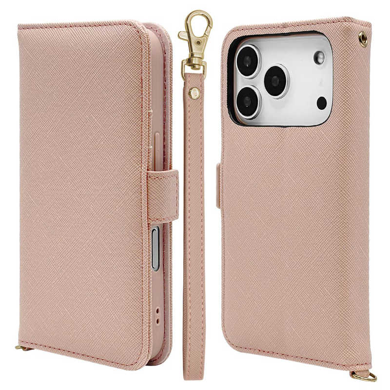 ラスタバナナ iPhone17 Pro用ハンドストラップ手帳ケース ライトピンク 8982IP5BBHSLPK