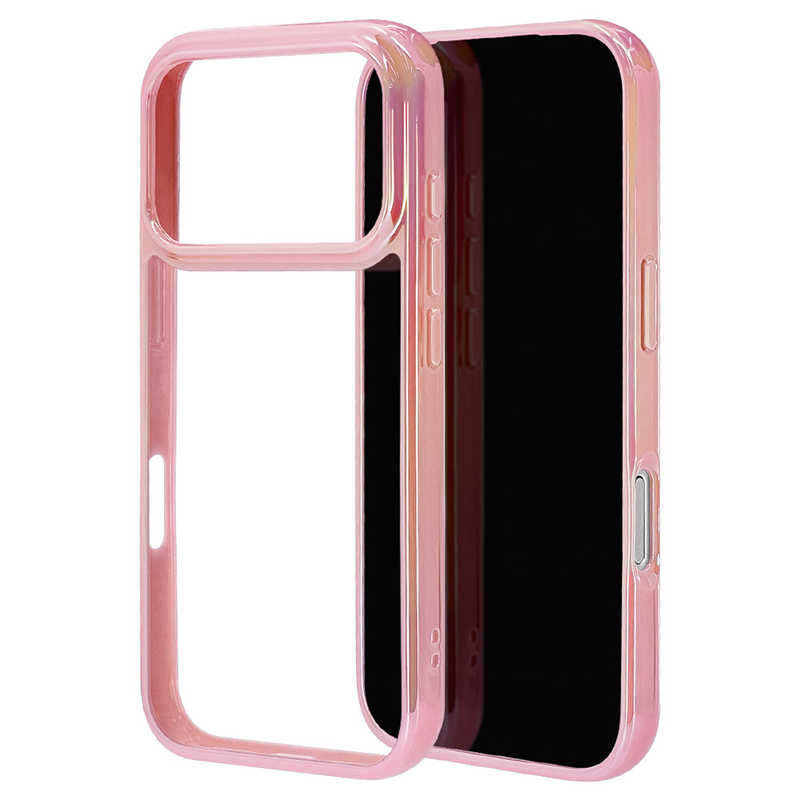 ラスタバナナ iPhone 17 Proケース aurora TPU×PC オーロラフレーム ピンク×クリア 9023IP5BHPPK
