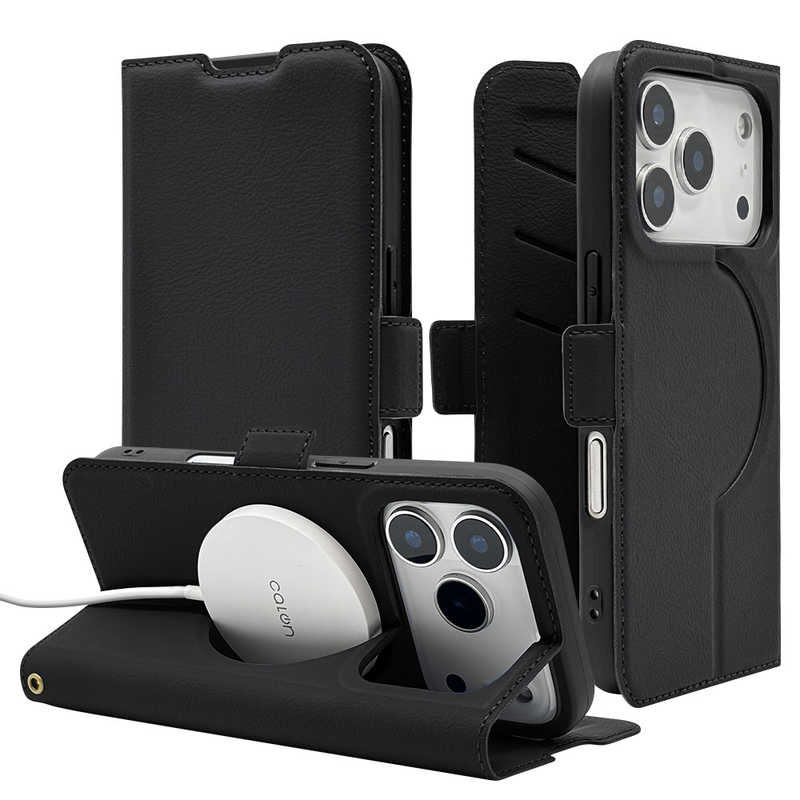 ラスタバナナ iPhone 17 Proケース 手帳型 磁力充電対応 ブラック 8983IP5BBSMMBK