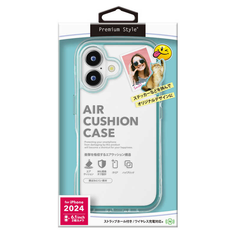 PGA iPhone 16用 エアクッションケース [ボンダイブルー] PG-24APTA05BL