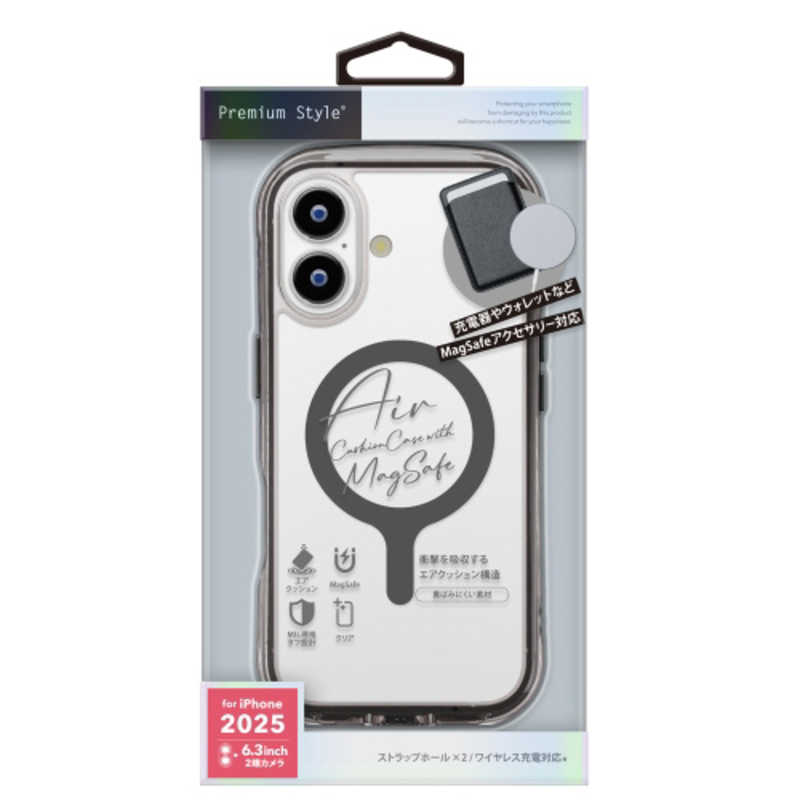 PGA iPhone 17用MagSafe エアクッションケース グラファイト PG-25AMA01BK