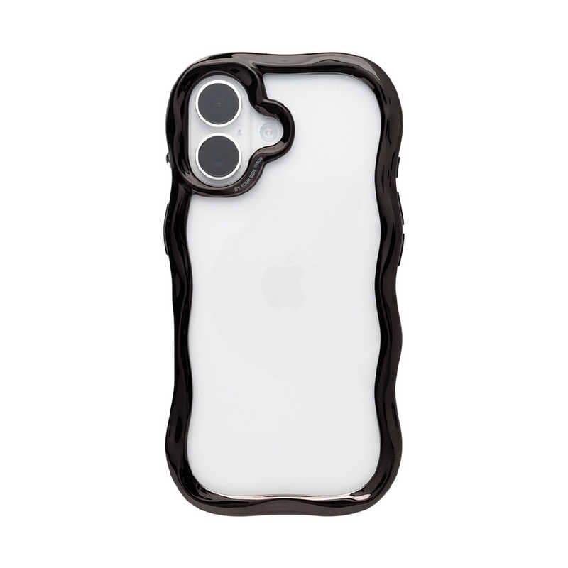ハミィ HAMEE iPhone17用 クリアケース IFACE BEBLING WAVE ブラック 41-190139