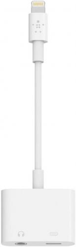 BELKIN ライトニング・3.5mmオーディオ デュアルアダプター MFi認証 イヤホン・充電同時可 RockStar ホワイト F8J212BTWHT
