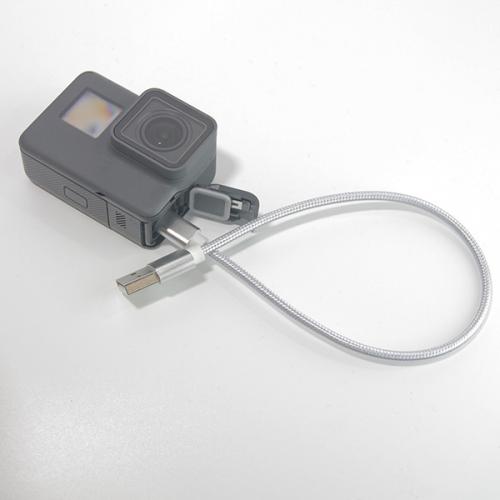 GLIDER グライダー GoPro(ゴープロ)用 (HERO8/HERO7/HERO6/HERO5/5Session対応)  USB-Cケーブル シルバー 充電 接続 GLD9603GO212