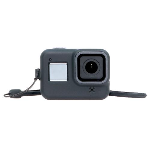 GLIDER グライダー GoPro(ゴープロ)用 HERO8Black対応 アクセサリー シリコンケース 黒 シリコンカバー ストラップ付き GLD3907MJ09