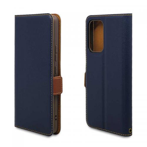 ラスタバナナ Galaxy A53 5G 薄型手帳ケース サイドマグネット ネイビー×ブラウン 6922GA53BO