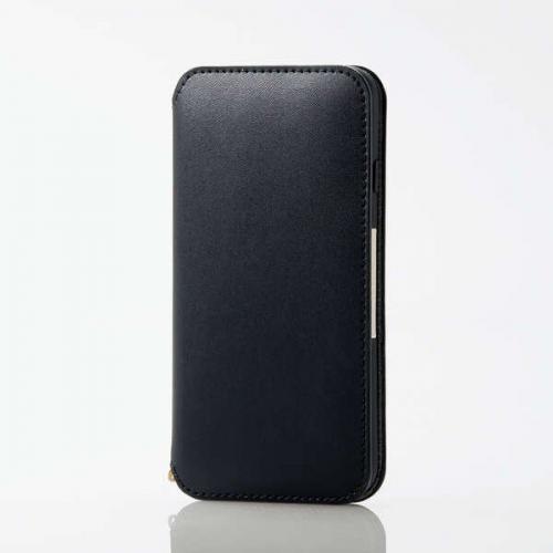 エレコム ELECOM iPhone SE 第3世代 / 第2世代対応 ソフトレザーケース 手帳型 NEUTZ 磁石付き 4.7インチ ソフトレザー ケース カバー 手帳型 ブラック PM-A22SPLFY2BK