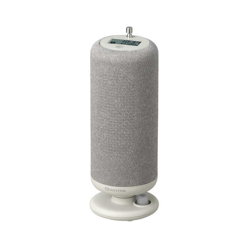 リズム時計 RHYTHM Bluetoothスピーカー 手回し充電 ワイドFM対応 CRANKSPEAKER ライトグレー 9YYA50RH08