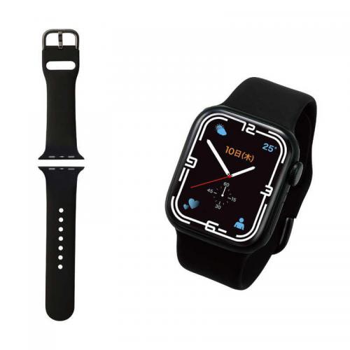 エレコム ELECOM Apple Watch 41 40 38mm 用 シリコンバンド アップルウォッチ ブラック AW-41BDSCBK