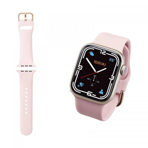 エレコム ELECOM Apple Watch 41 40 38mm 用 シリコンバンド アップルウォッチ ピンク AW-41BDSCGPN