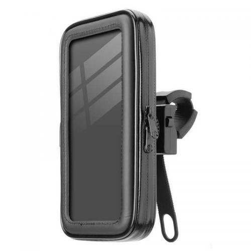 PGA 自転車用 スマートフォンホルダー  ポーチタイプ  Lサイズ ブラック PG-BYHLD04POL