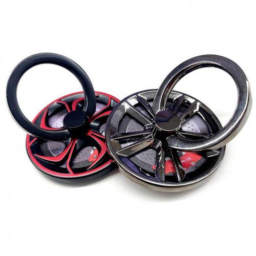 エアージェイ air-J スマホリング ホイール型 360度回転 落下防止 レッド ASTGTRING2RD