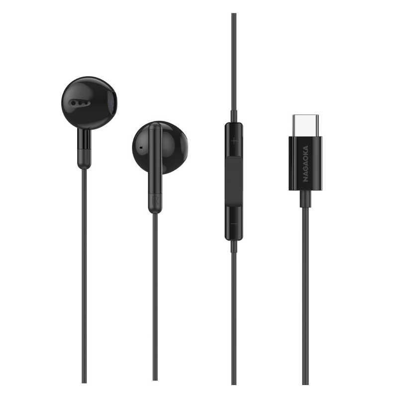 ナガオカ NAGAOKA 有線イヤホン ブラック NTYPEC03BK