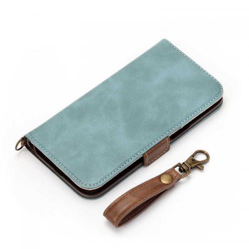 PGA iPhone 2021 6.1inch 3眼 フリップカバー Premium Style ダスティブルー PG-21NFP04BL