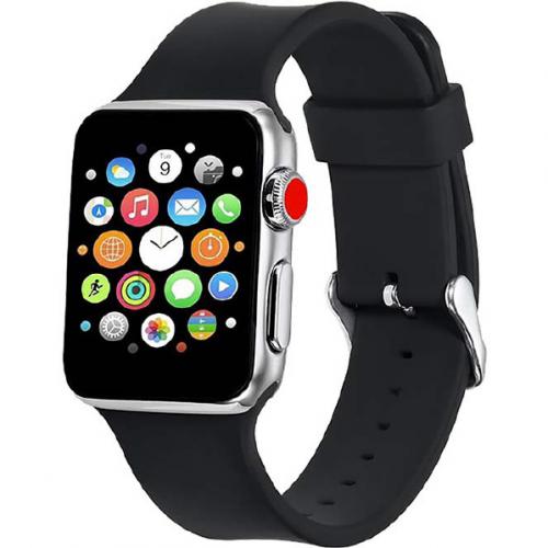 藤本電業 Apple Watch 45mm/44mm/42mm用シリコンバンド リッチブラック WAB12RB44