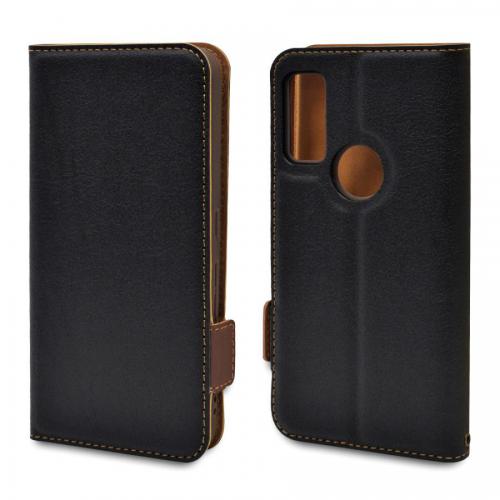 ラスタバナナ arrows We(F-51B/ FCG01)用 薄型手帳ケース サイドマグネット ブラック×ダークブラウン 6681ARWEBO