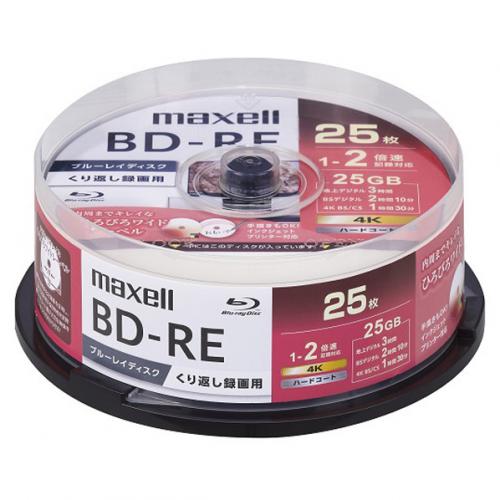 マクセル maxell 録画用BD-RE 片面1層 25GB 25枚スピンドルケース BEV25WPG25SP