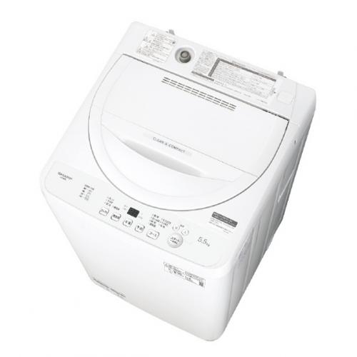 シャープ SHARP 全自動洗濯機 5.5kg ホワイト系 ES-GE5J-W
