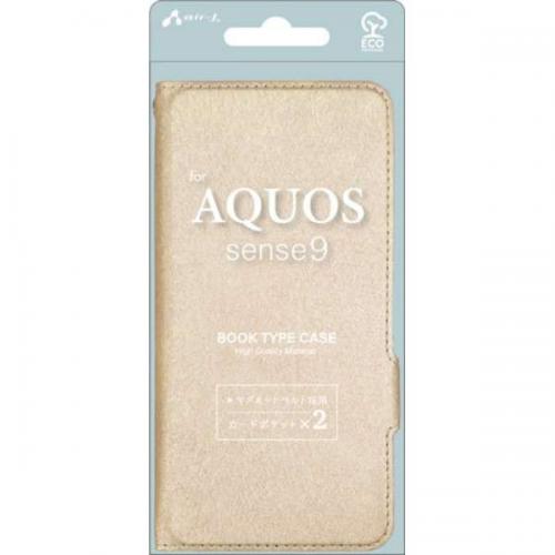 エアージェイ air-J シャイニー手帳型ケース AQUOS sense9 シャイニーゴールド ACAQS9SHYSG