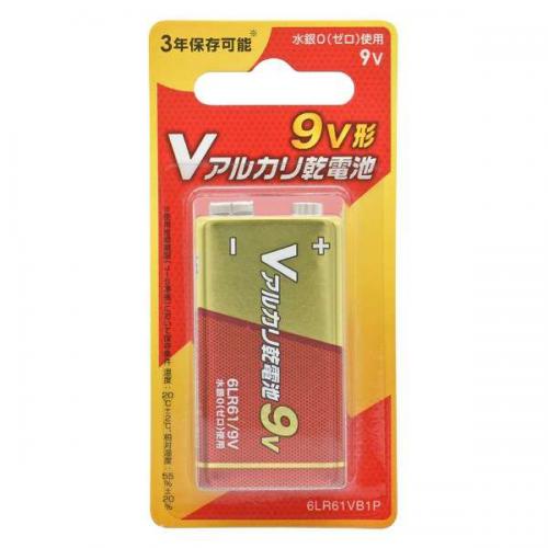 オーム電機 OHM Vアルカリ乾電池9V形1本 6LR61VB1P