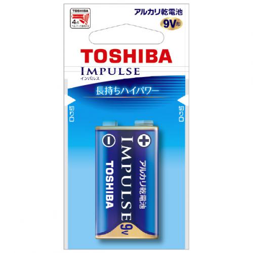 東芝 TOSHIBA 9V形アルカリ乾電池 1個入り インパルス 6LR61HEC