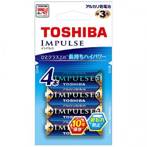 東芝 TOSHIBA アルカリ乾電池 単3形 インパルス 4本パック LR6H4EC