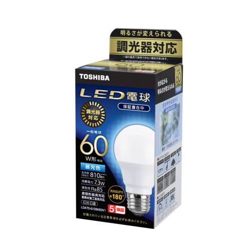 東芝 TOSHIBA LED電球 E26 60W相当 昼光色 配光角180°調光器対応 LDA7DG/DSK60V1
