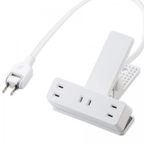 エレコム ELECOM シャッター雷ガード付クリップタップ 3個口・2.5m ホワイト T-KF03-2325WH