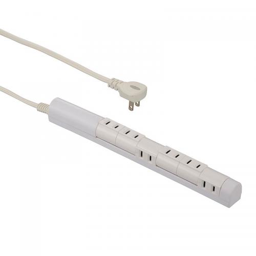 オーム電機 OHM 回転スリムタップ 6個口 1.5m ホワイト HS-T61C5S3-W