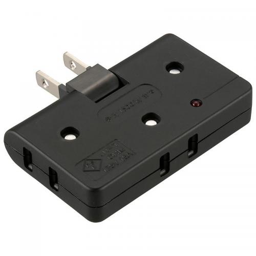 オーム電機 OHM 雷に強いコーナータップ 3個口 黒 HS-AKS3PBT-K