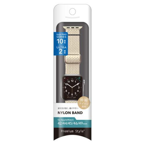 PGA Apple Watch 49/45mm用 ナイロンバンド ベージュ PG-AW49NY03BE