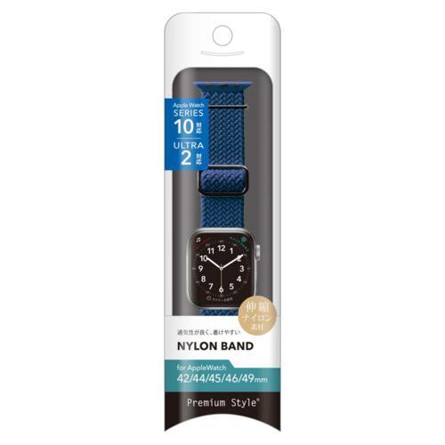 PGA Apple Watch 49/45mm用 ナイロンバンド ブルー PG-AW49NY05BL