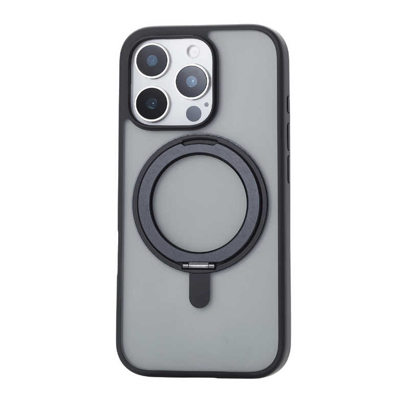 エレコム ELECOM iPhone 16 Pro(6.3インチ) ハイブリッドケース MAGKEEP スタンド PMA24CMAGSTBK